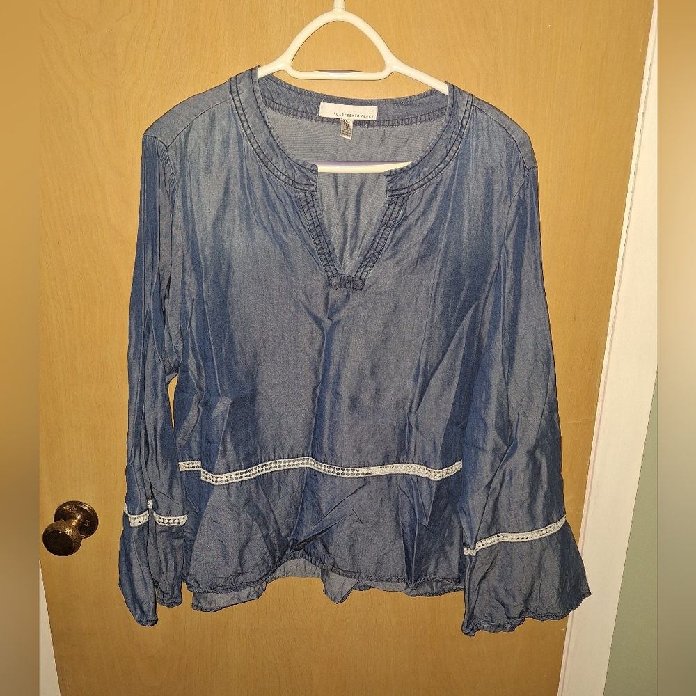 Fourteenth Place Jean Style Blouse Size XXL